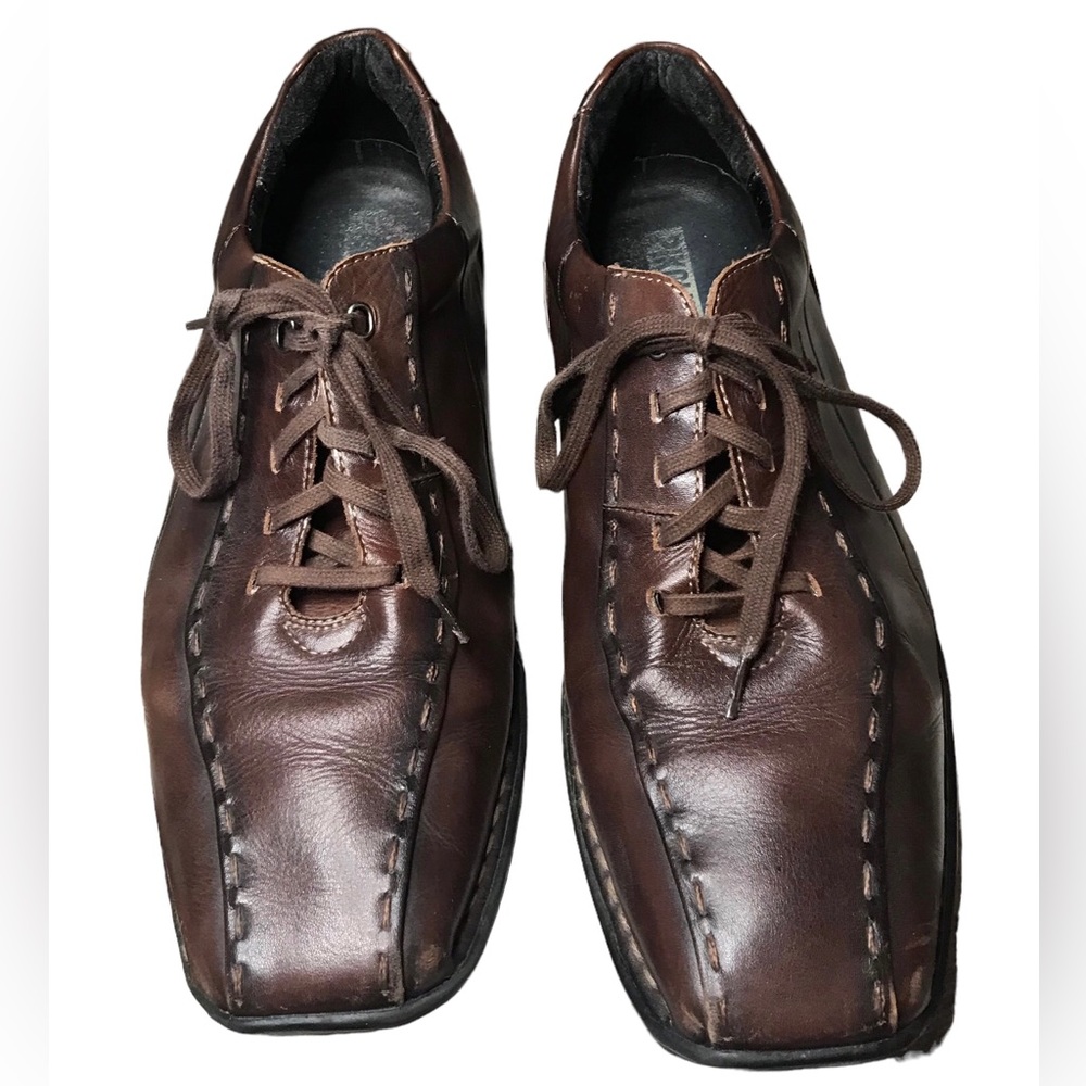 Pikolinos Mens Brown Leather Lace Up Casual Oxford Loafer Shoes Size 44 EU 11 US